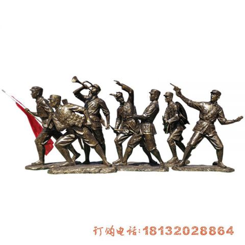 八路军红色文化抗战铜雕
