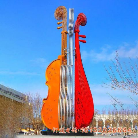 城市大提琴不锈钢雕塑