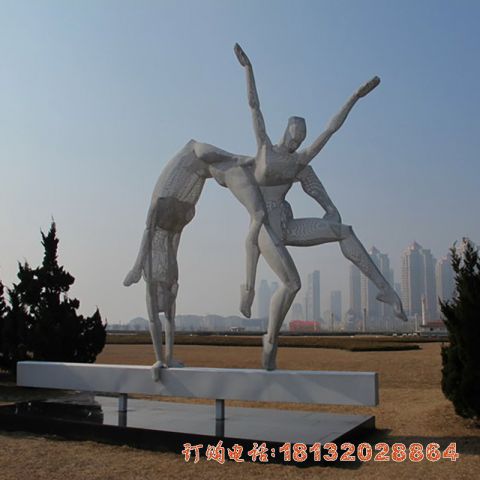 广场运动不锈钢体操人物雕塑