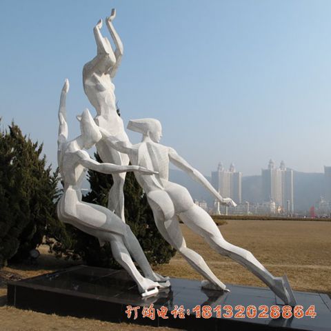 公园滑冰运动不锈钢人物雕塑
