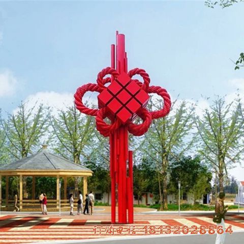 广场不锈钢中国结造型雕塑