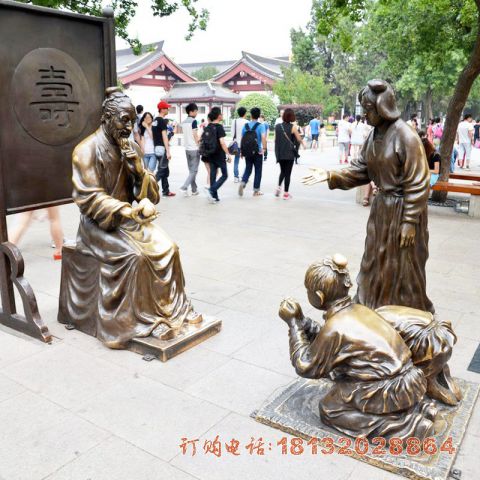 浙江某景区古代拜寿人物铜雕工程